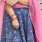 Blue Floral Anarkali Suit Set