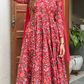 Red Floral Anarkali Suit Set