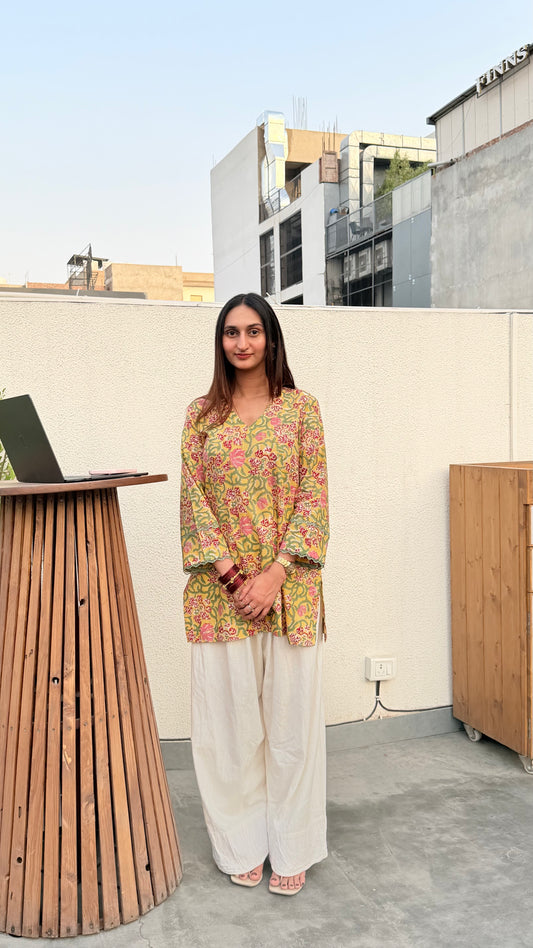 Yellow Farshi co-ord set